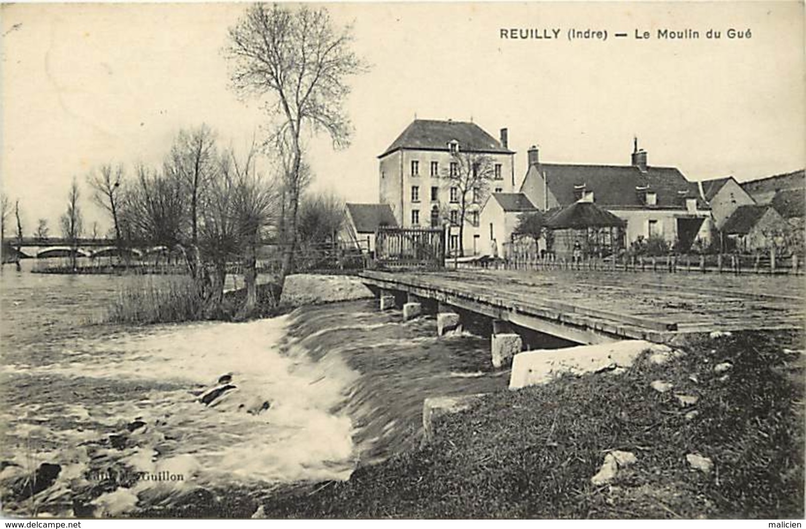 Dpts Div.-ref-AG170- Indre - Reuilly - Le Moulin Du Gué - Moulin A Eau - Moulins A Eau - Carte Bon Etat - - Autres & Non Classés