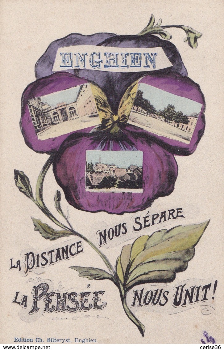 Enghien La Distance Nous Sépare La Pensée Nous Unit Circulée En 1907 - Edingen