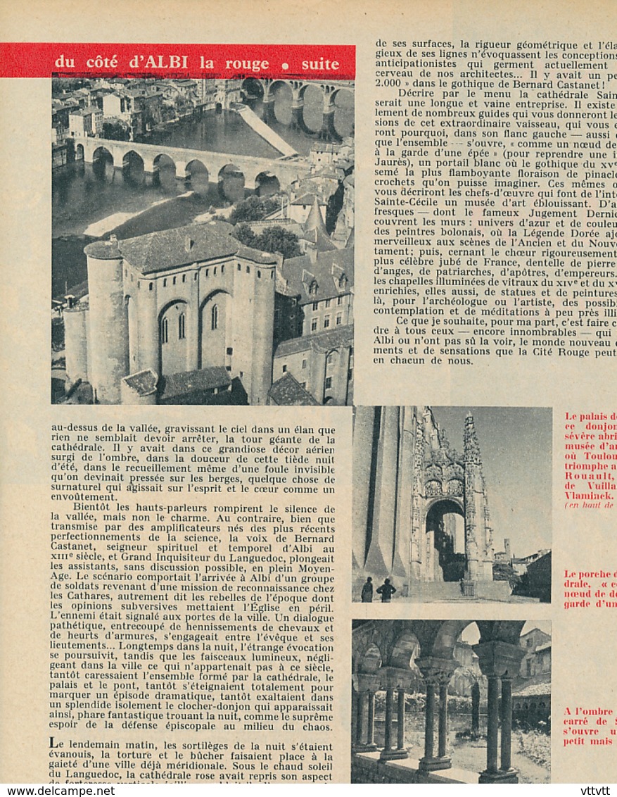 1960 : Document, ALBI, Cathédrale, Fresques, Palais De Berbie, Rues, Sainte-Cécile, La Madeleine, Le Tarn, Saint-Salvi.. - Non Classés