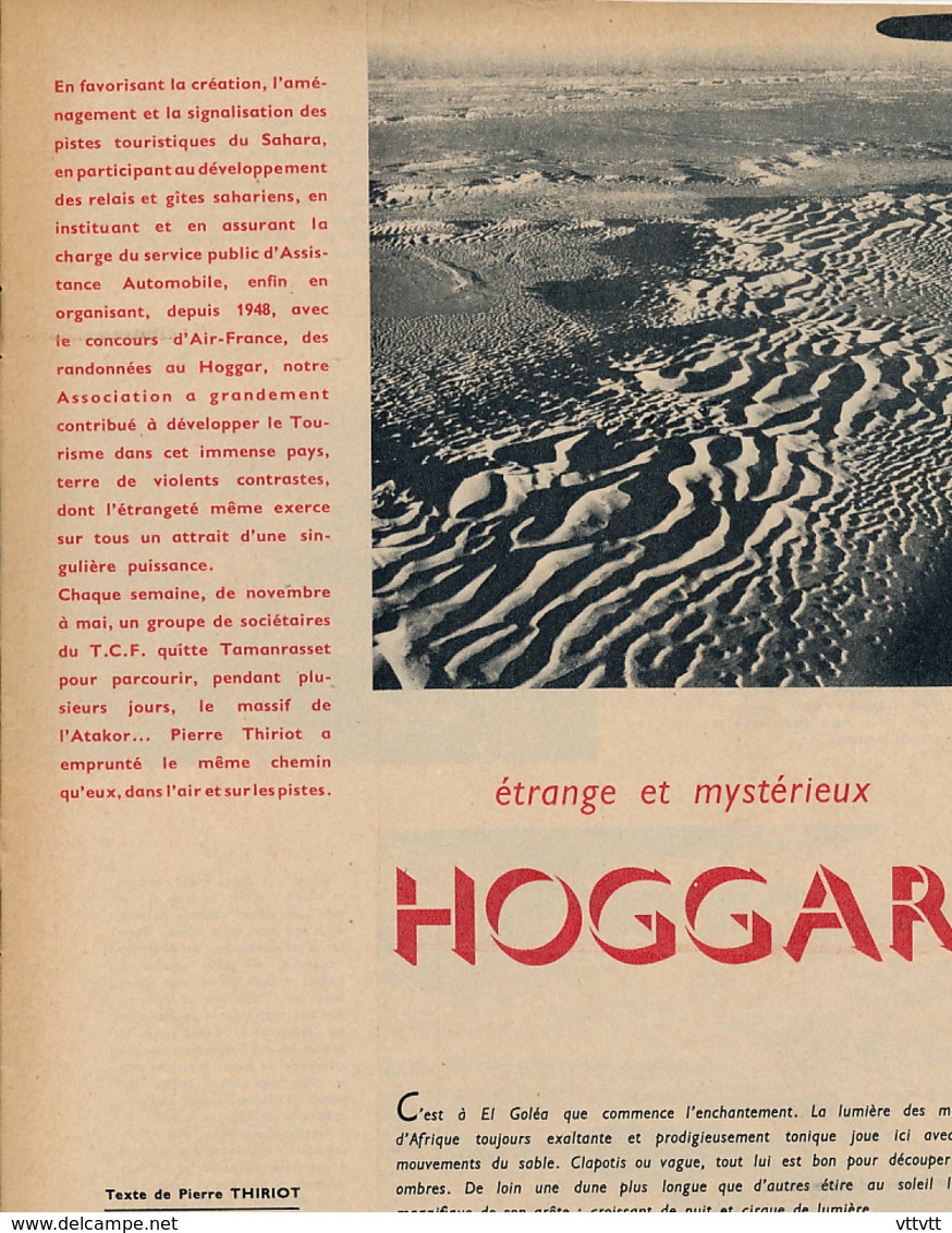 1960 : Document, LE HOGGAR, Les Tassilis, Plateau De Tademaït, Atakor, Tamanrasset, Le Bordj, Akar-Akar, L'Assekrem... - Non Classés