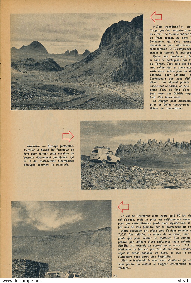 1960 : Document, LE HOGGAR, Les Tassilis, Plateau De Tademaït, Atakor, Tamanrasset, Le Bordj, Akar-Akar, L'Assekrem... - Non Classés