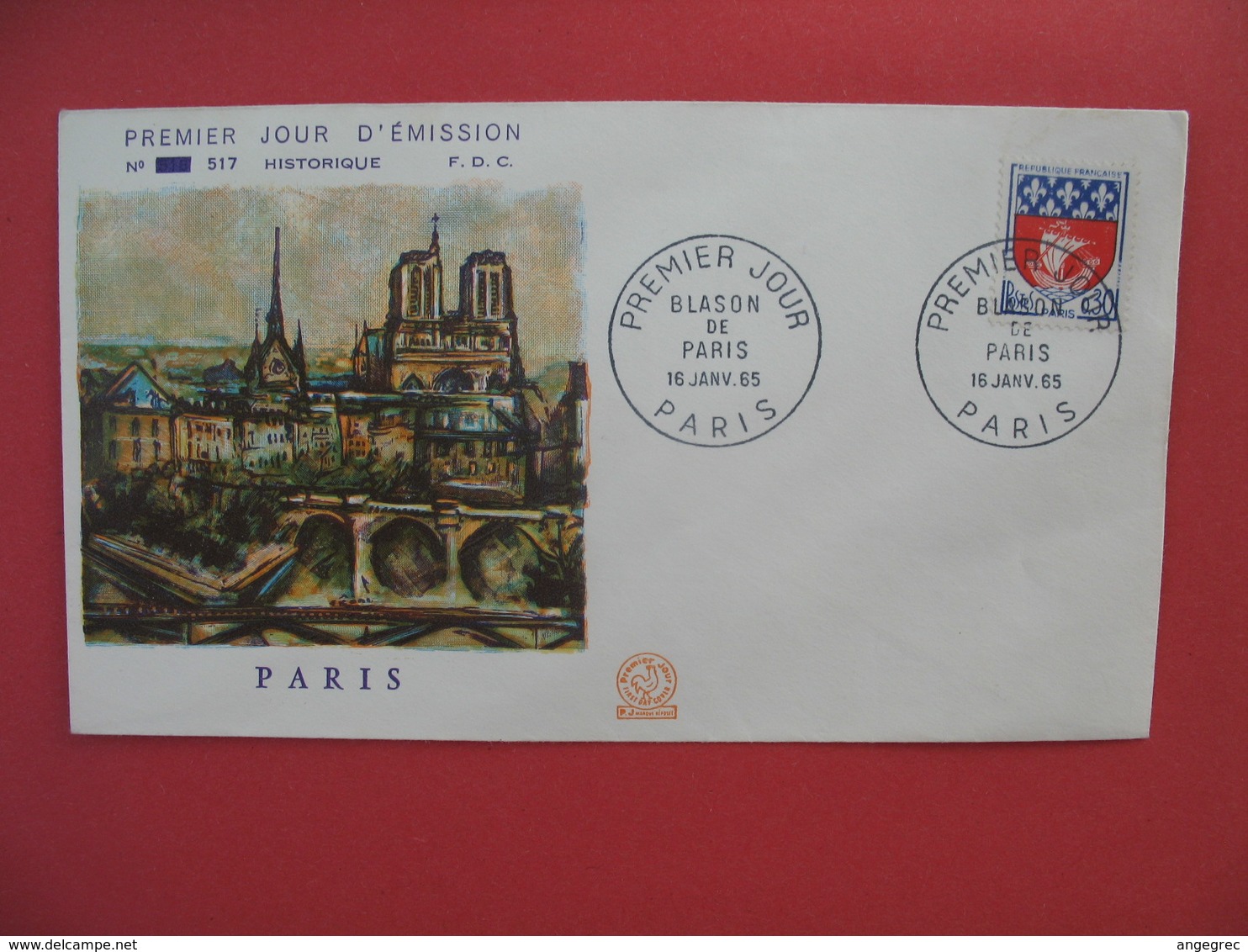 FDC 1965  Blason De Paris    Cachet  Paris   à Voir - 1960-1969