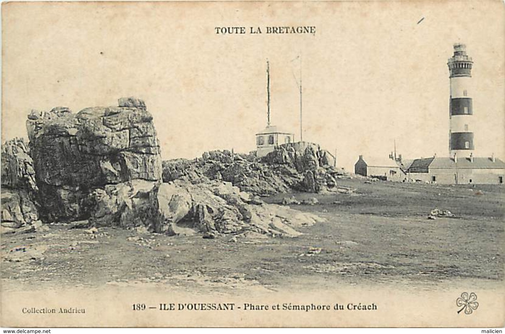 Dpts Div.-ref-AG159- Finistère - Ile D Ouessant - Phare Et Sémaphore Du Créach - Phares - Semaphores - Carte Bon Etat - - Ouessant