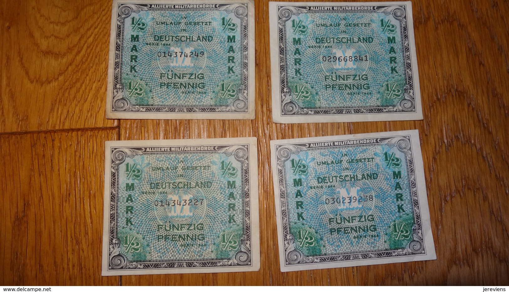 Billets De Necessite 'Allierte Militarbehorde' Lot De 1/2 Mark 1944 - 1939-45