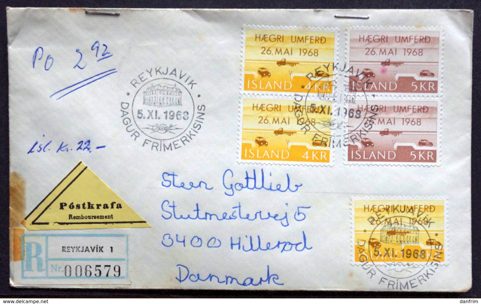 Iceland 1968  Minr.419-20  Reykjavik Stamp Day Cover      (2004 ) - Covers & Documents