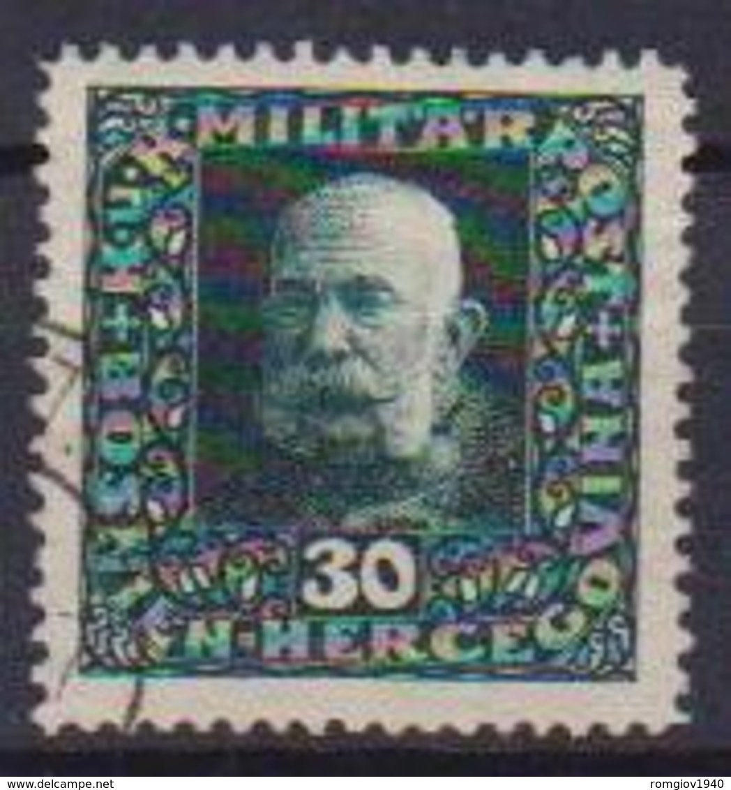 BOSNIA EZERGOVINA POSTA MILITARE 1916 EFFIGE DI FRANCESCO GIUSEPPE UNIF. 105 USATO VF - Bosnia Erzegovina