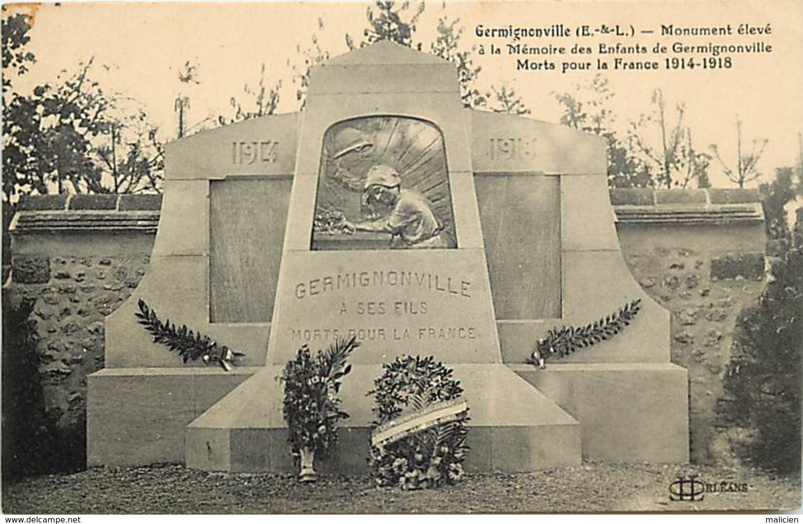 Dpts Div.-ref-AG157- Eure Et Loir - Germignonville - Monument Aux Morts - Monuments Aux Morts - Guerre 1914-18 - - Autres & Non Classés