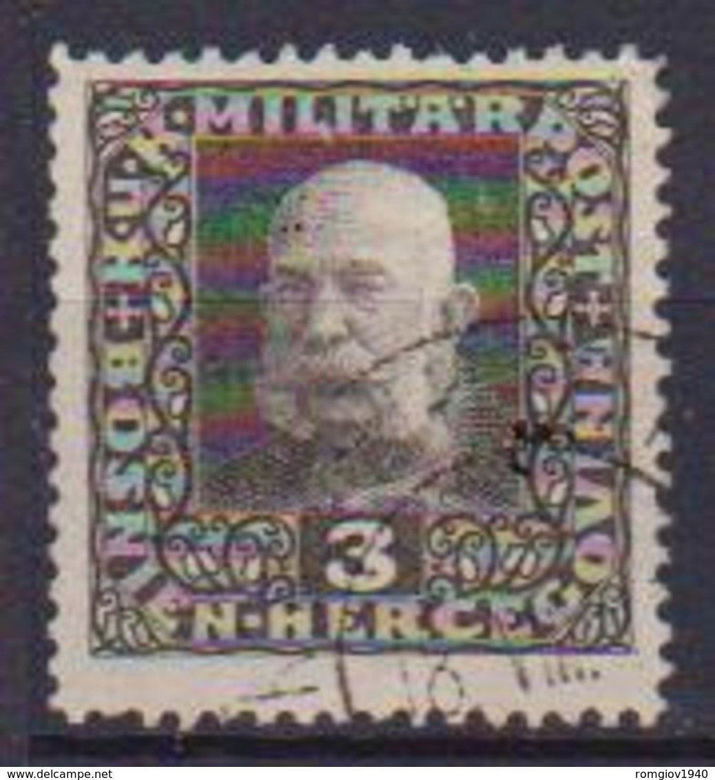 BOSNIA EZERGOVINA POSTA MILITARE 1916 EFFIGE DI FRANCESCO GIUSEPPE UNIF. 97 USATO VF - Bosnia Erzegovina