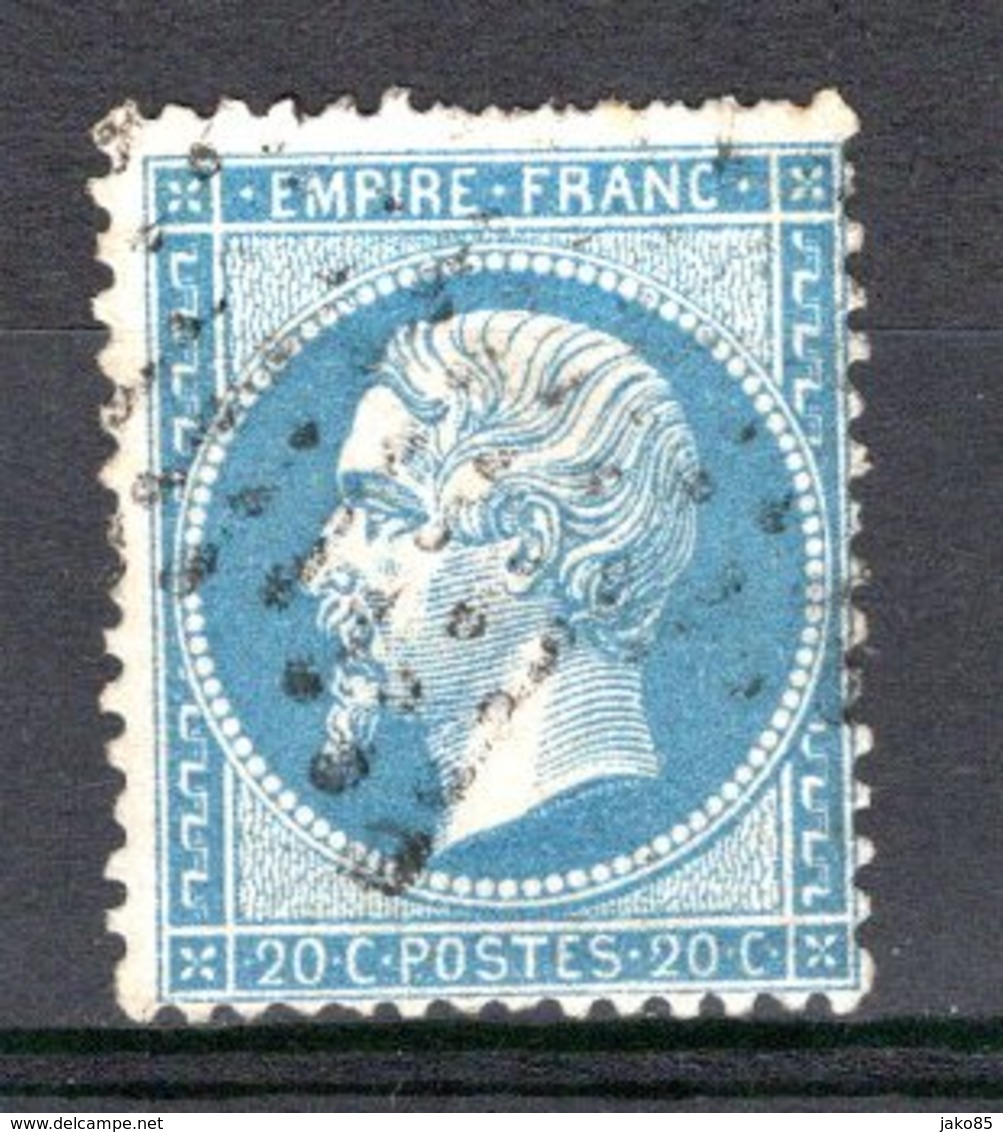 FRANCE - 1862 - YT N° 22 - Oblitéré - Napoleon III - 1862 Napoleon III