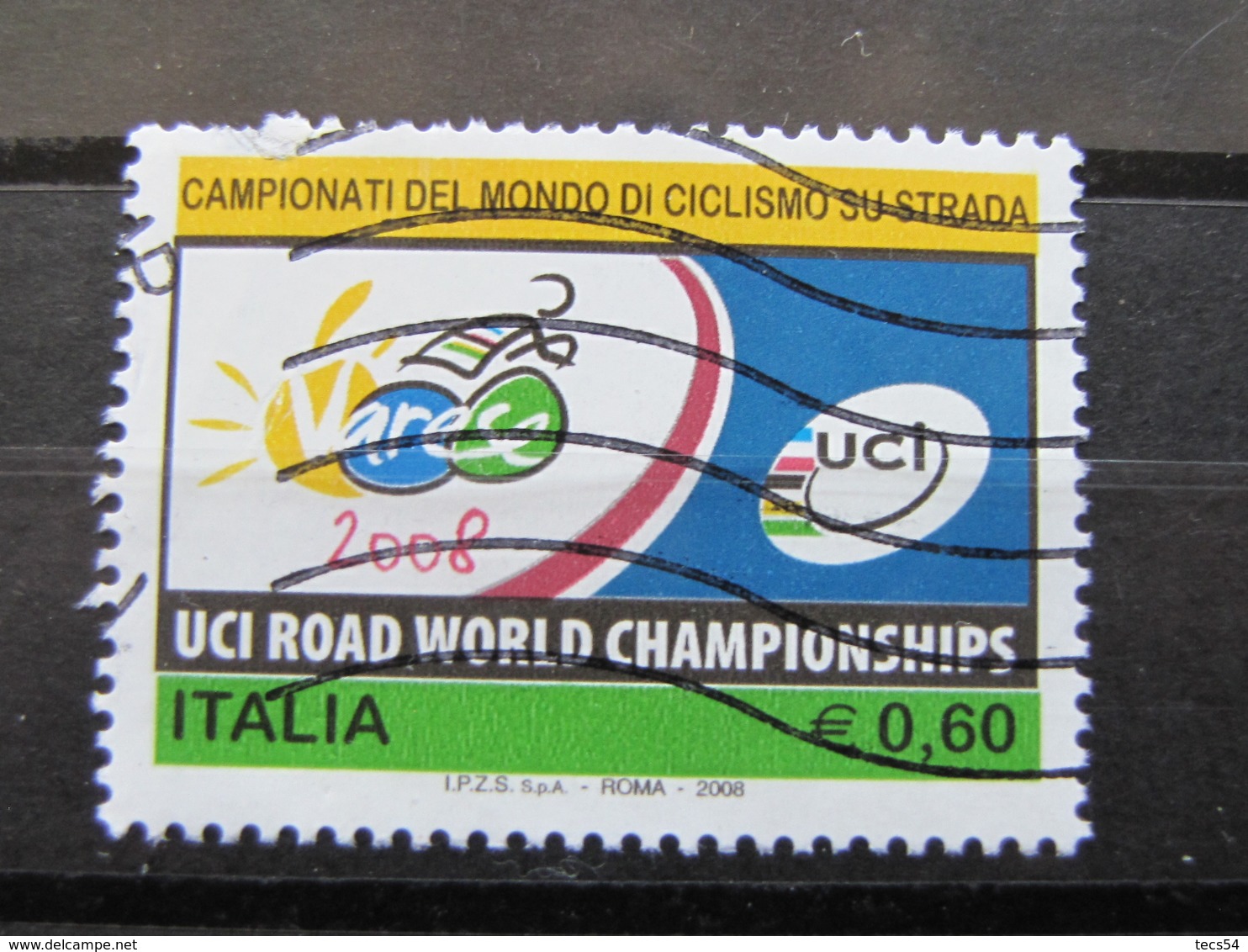 *ITALIA* USATI 2008 - CAMPIONATI MONDO CICLISMO STRADA - SASSONE 3059 - LUSSO/FIOR DI STAMPA - 2001-10: Gebraucht