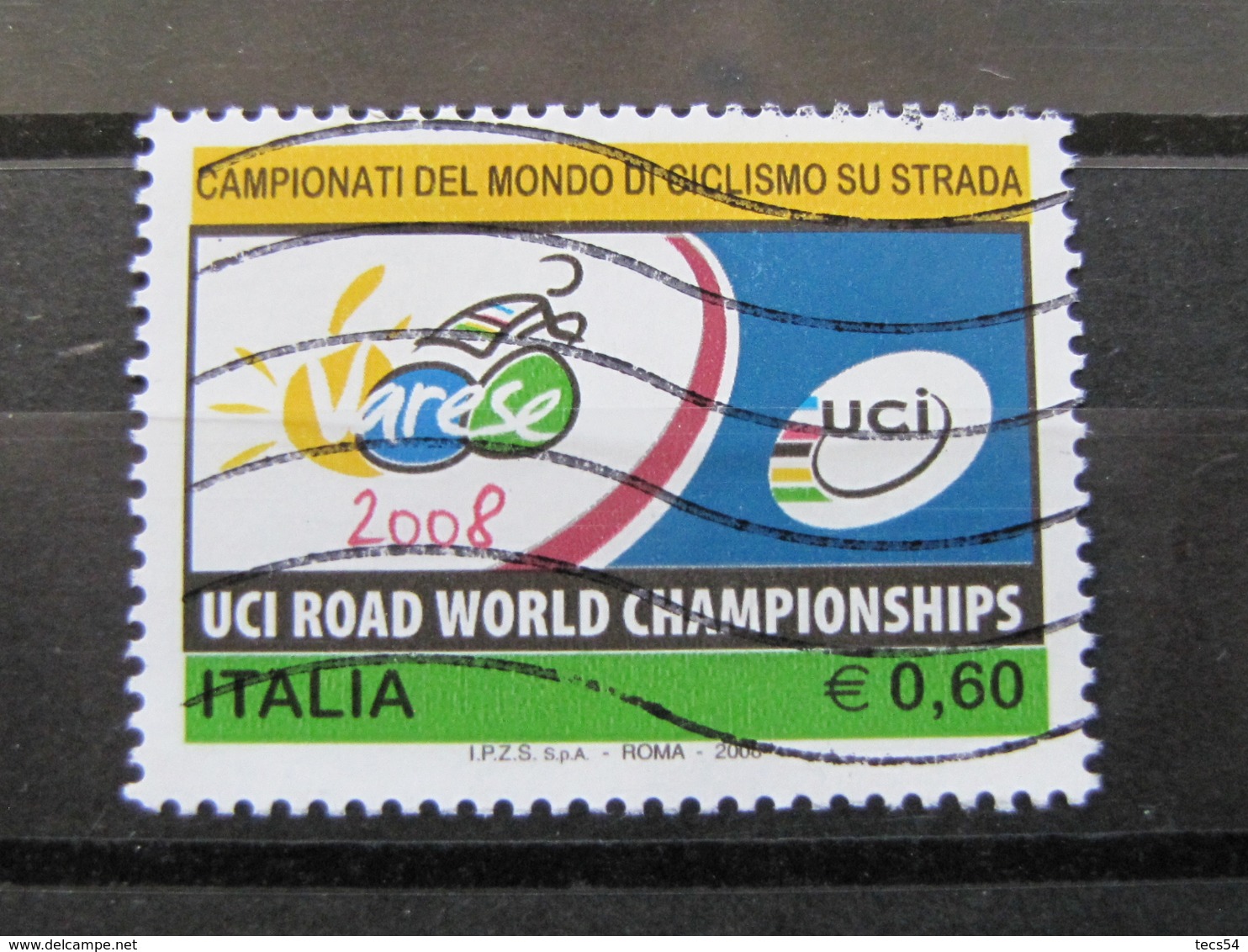 *ITALIA* USATI 2008 - CAMPIONATI MONDO CICLISMO STRADA - SASSONE 3059 - LUSSO/FIOR DI STAMPA - 2001-10: Usati