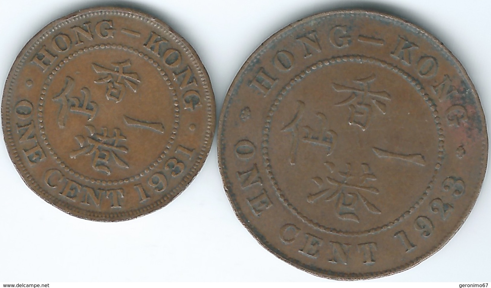 Hong Kong - George V - 1 Cent - 1923 (KM16) & 1931 (KM17) - Hong Kong