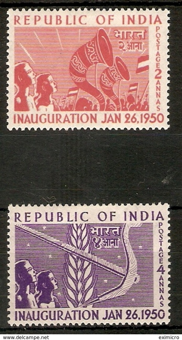 INDIA 1950 INAUGURATION OF REPUBLIC 2a And 4a  SG 329, 331  MOUNTED MINT Cat £16.50 - Ungebraucht