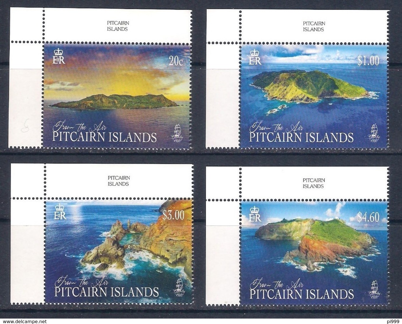 Pitcairn Isl. (2019) Pitcairn From The Air; Landscapes (set Of 4 Stamps With Labels) - MNH / As Scan - Geographie