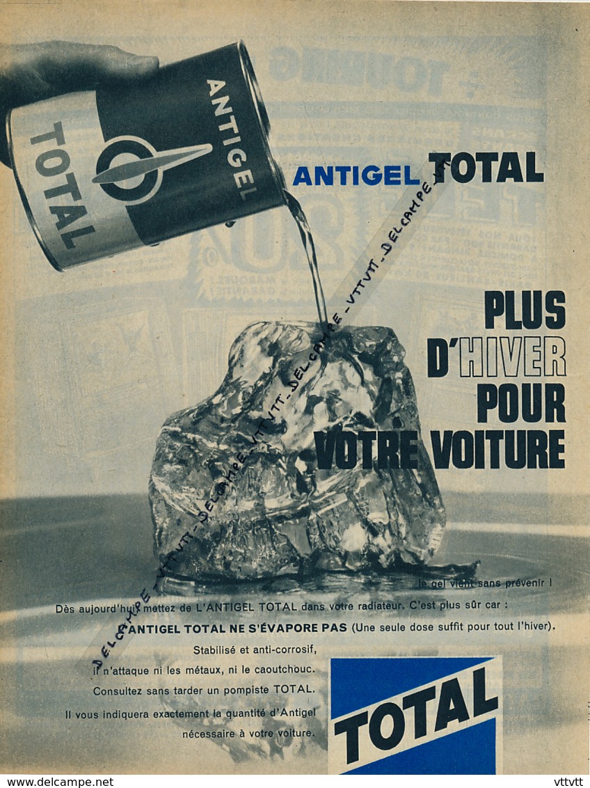 Ancienne Publicité (1960) : ANTIGEL TOTAL, Plus D'hiver Pour Votre Voiture - Publicités