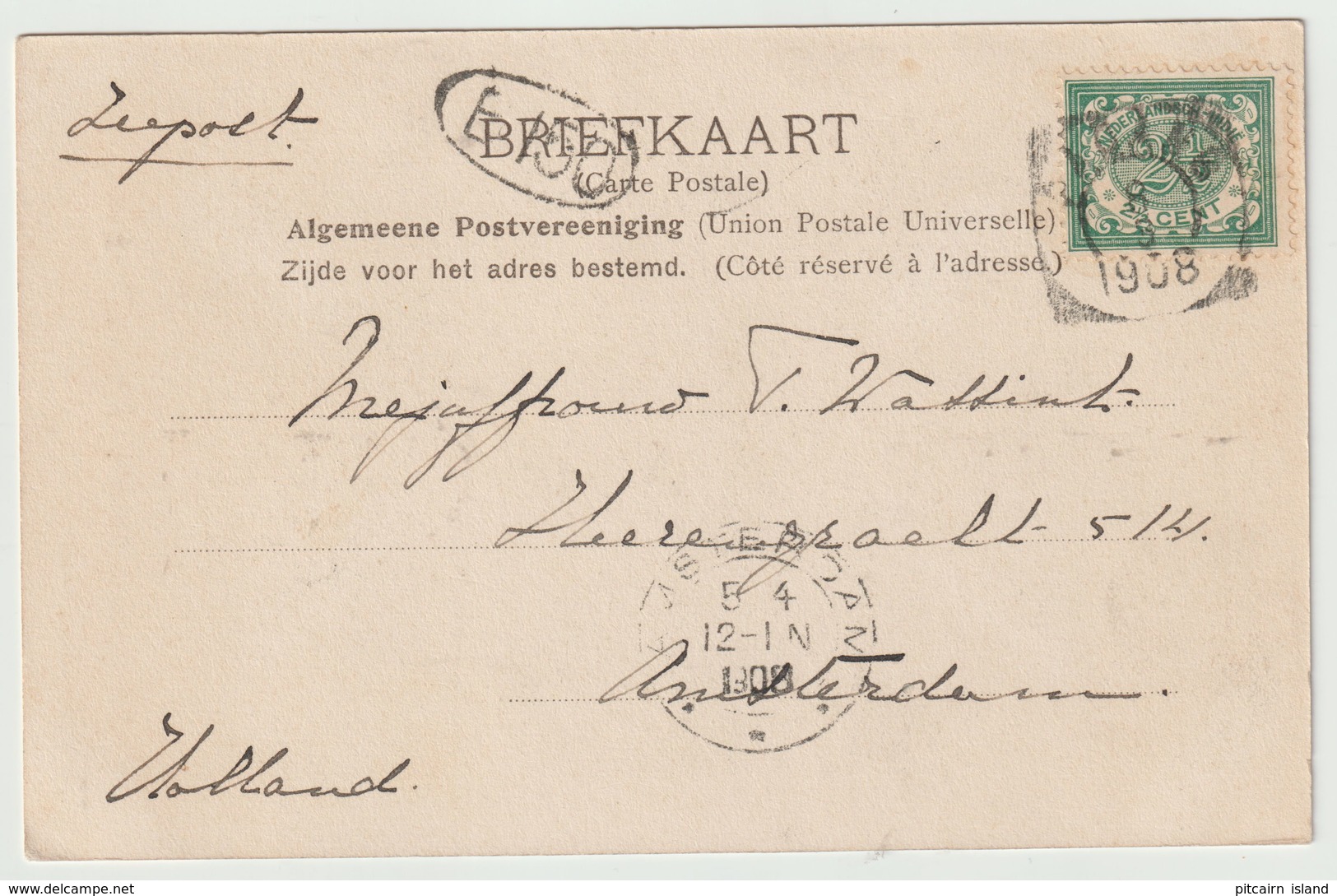 Nieuw Guinea Briefkaart Zending-station Si Kopak Mentawei Eilanden  1908 - Nouvelle Guinée Néerlandaise