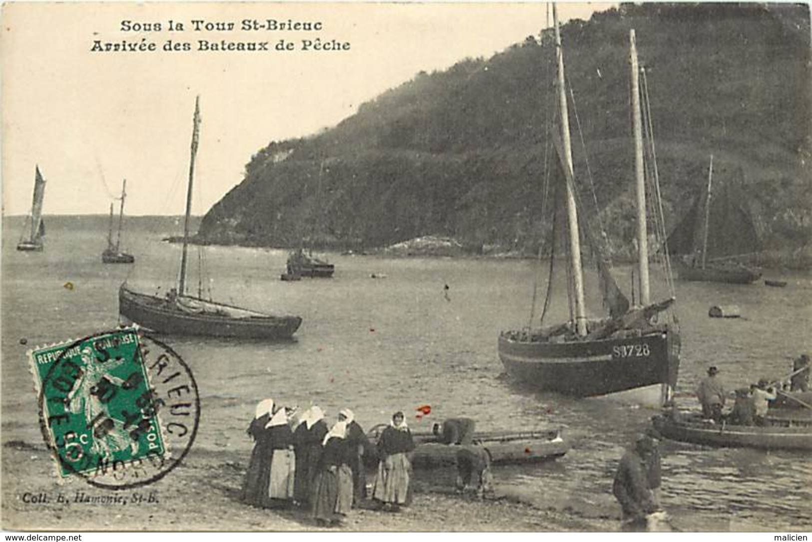 Dpts Div.-ref-AG146- Côtes D Armor - Sous La Tour - Saint Brieuc - Arrivée Des Bateaux De Pêche - Bateau SB728 - - Autres & Non Classés