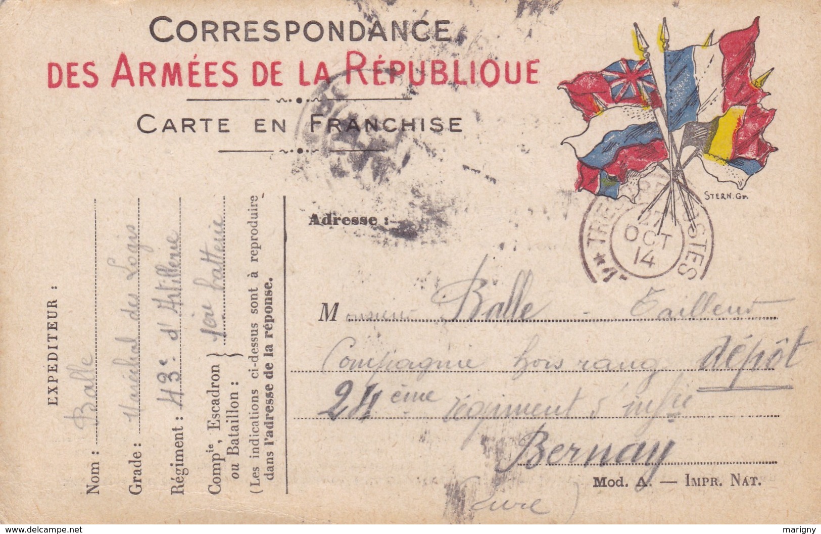 MILITARIA CORRESPONDANCE DES ARMEES DE LA REPUBLIQUE . - Documents