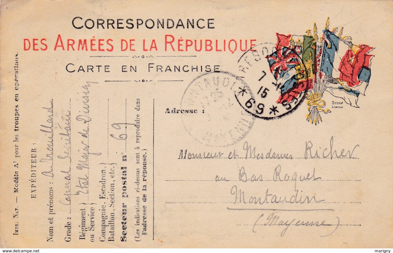 MILITARIA CORRESPONDANCE DES ARMEES DE LA REPUBLIQUE . - Documents