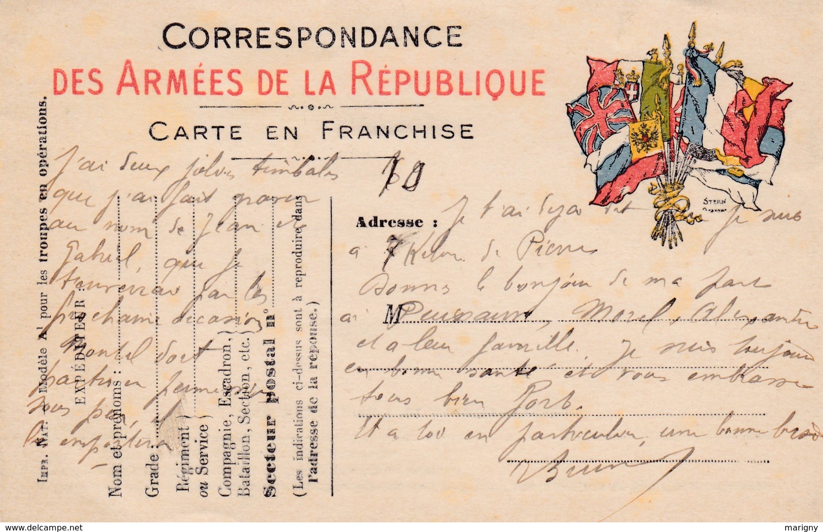 MILITARIA CORRESPONDANCE DES ARMEES DE LA REPUBLIQUE . - Documents