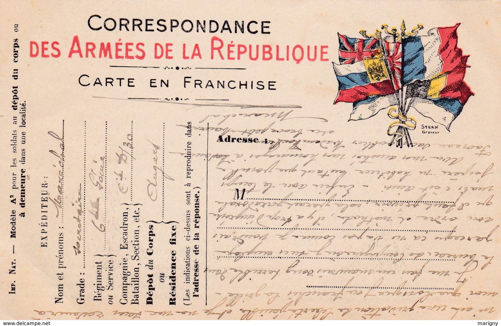 MILITARIA CORRESPONDANCE DES ARMEES DE LA REPUBLIQUE . - Documents