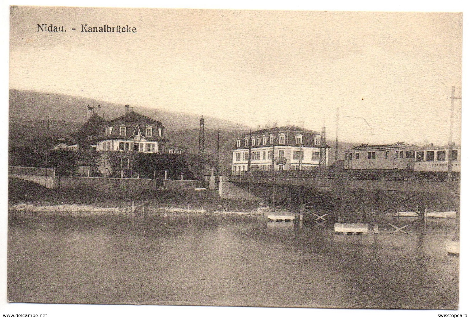 NIDAU Kanalbrücke Bahn Seeländische Lokalbahnen (SLB) - Nidau