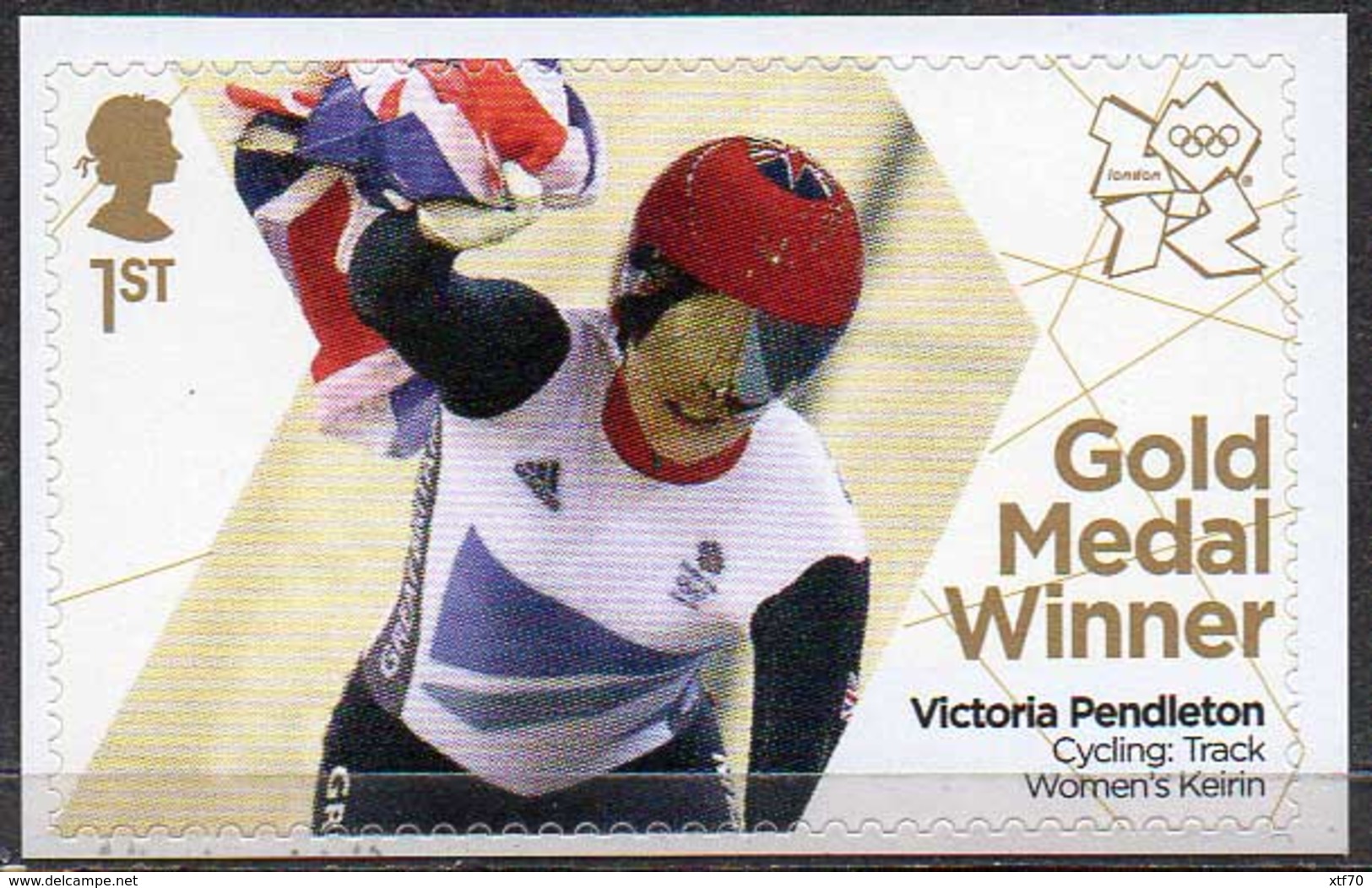 GREAT BRITAIN 2012 Olympic Games Gold Medal Winners: Victoria Pendleton - Unused Stamps