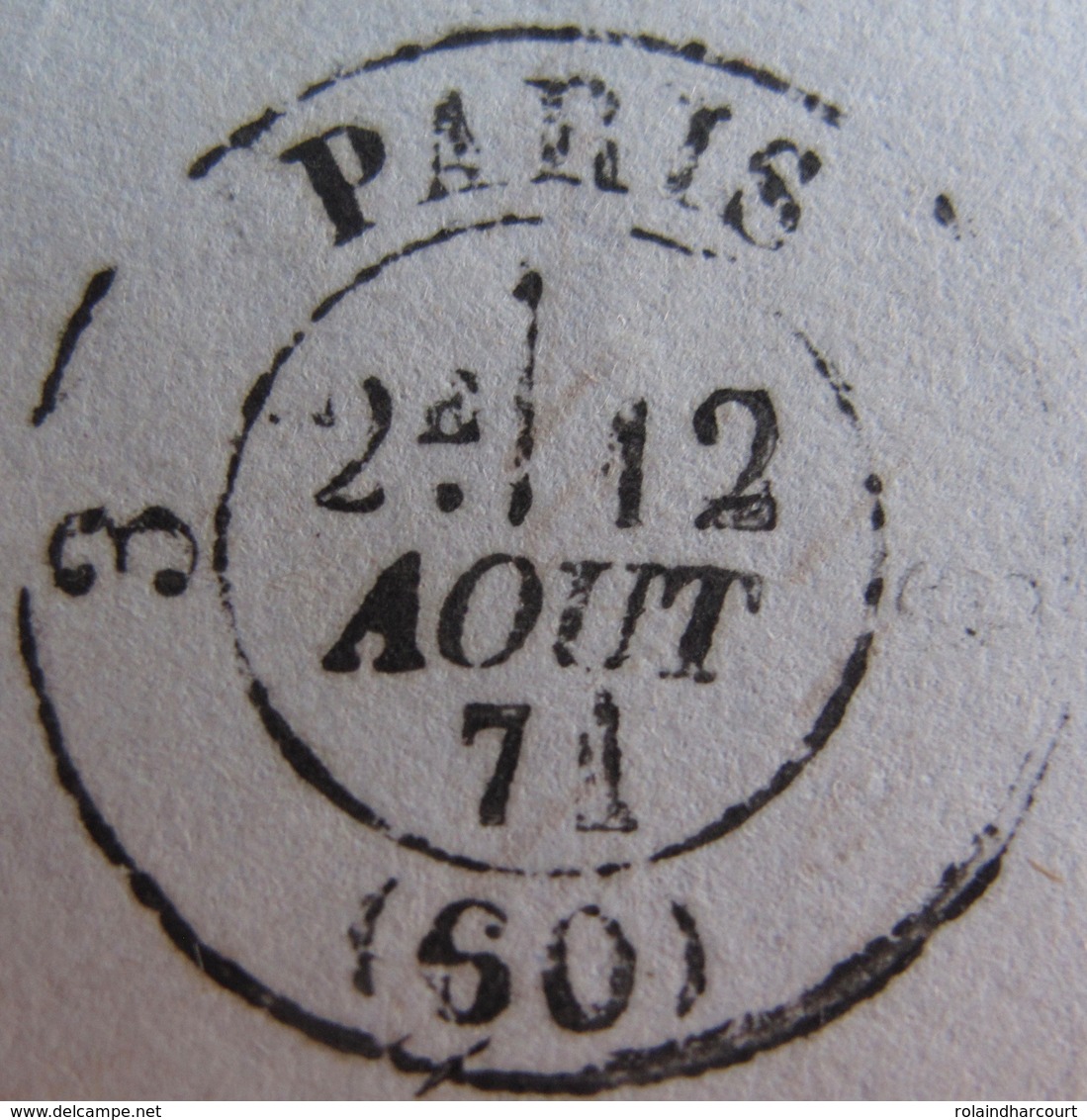 R1917/5 - ✉️ (LAC) - CERES N°37 - TOURS / 11 AOÛT 1871 > PARIS 3 - VARIETE ➤➤➤ Bas Du Filet Ouest Ondulé - 1870 Siège De Paris