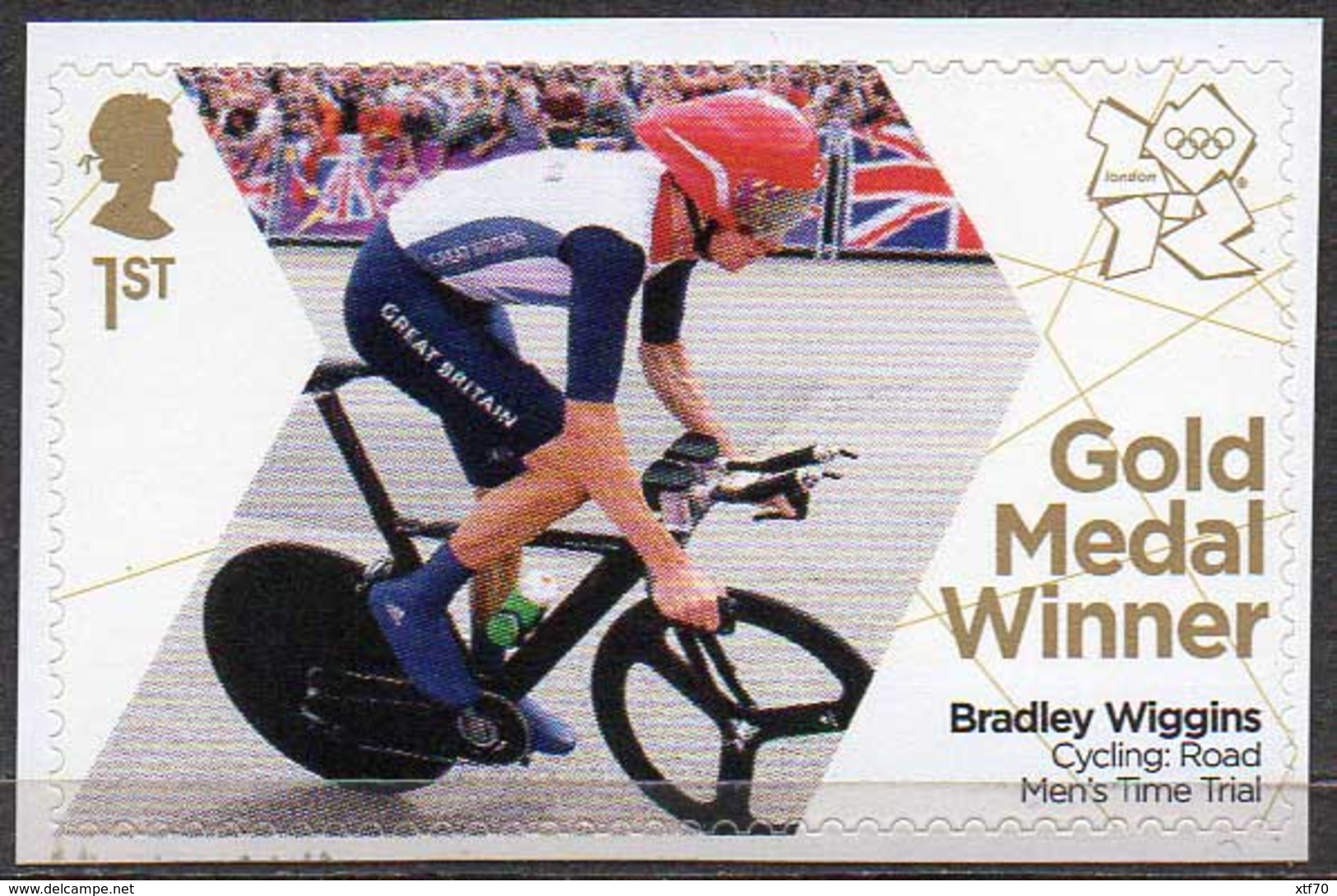 GREAT BRITAIN 2012 Olympic Games Gold Medal Winners: Bradley Wiggins - Unused Stamps