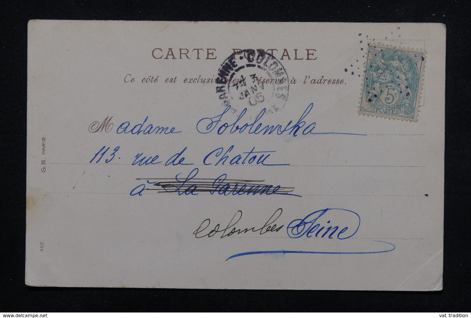 FRANCE - Oblitération " Jour De L 'An " étoile 5 Sur Type Blanc Sur Carte Postale En 1905 - L 23243 - 1877-1920: Période Semi Moderne