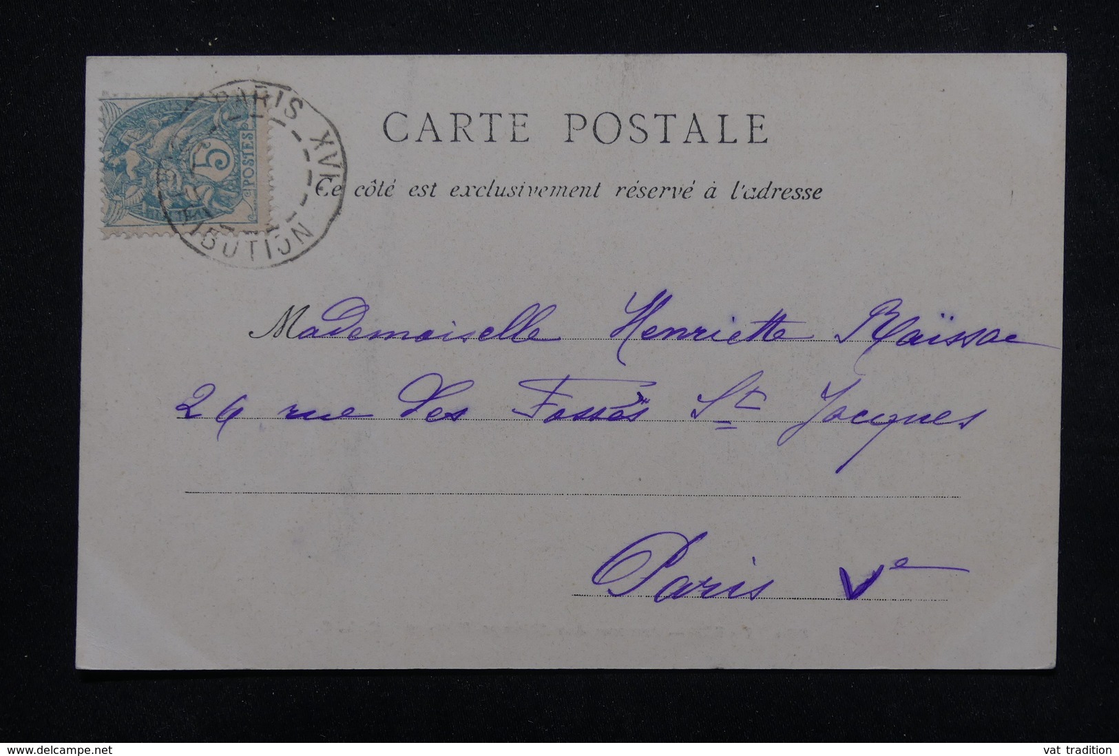 FRANCE - Oblitération " Paris XVI  Distribution " Sur Type Blanc Sur Carte Postale En 1904 - L 23244 - 1877-1920: Période Semi Moderne