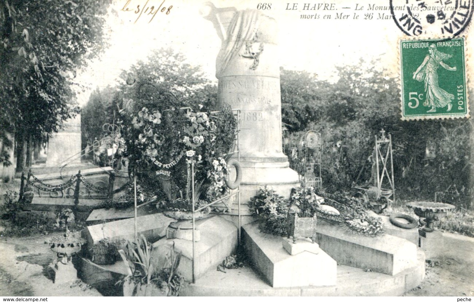 N°70274 -cpa Le Havre -le Monument Des Sauveteurs Morts En Mer- - Non Classés
