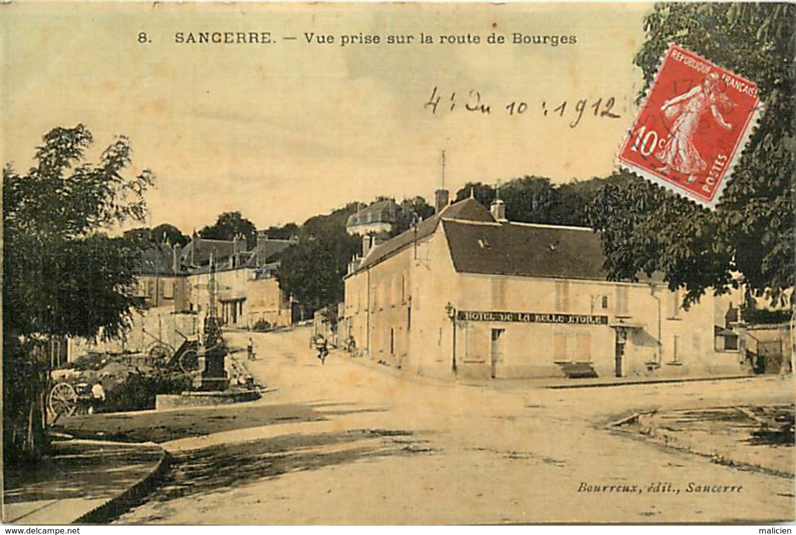 Dpts Div.-ref-AG129- Cher - Sancerre - Vue Prise Sur La Route De Bourges - Hotel De La Belle Etoile - Hotels - - Sancerre