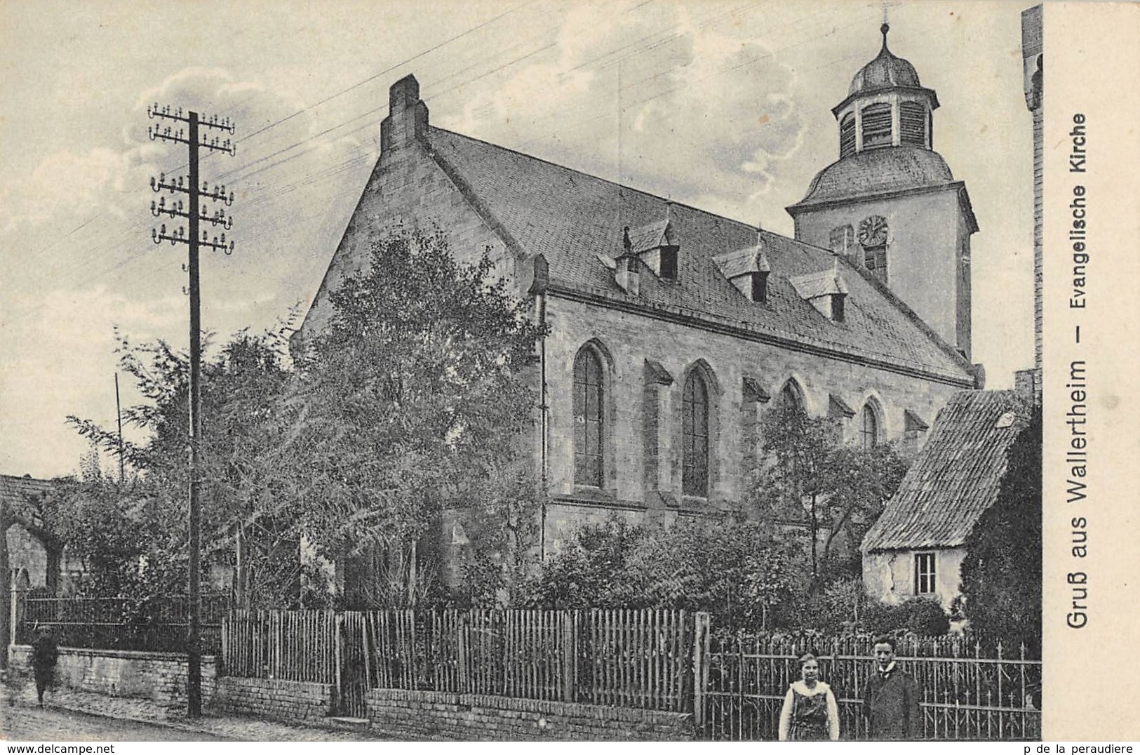 CPA ALLEMAGNE GRUSS AUS WALLERTHEIM EVANGELISCHE KIRCHE (cpa Rare - Autres & Non Classés