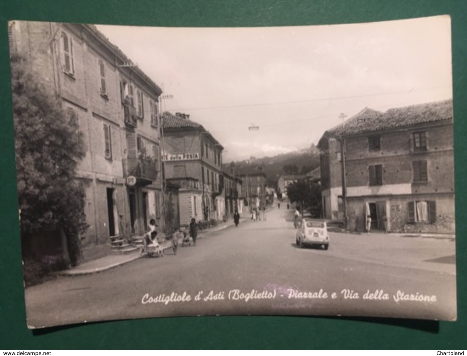 Cartolina Costigliole D'asti Boglietto - Piazza E Via Della Stazione - 1962 - Asti