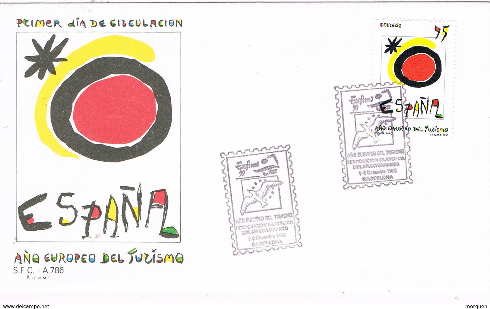 31910. Carta BARCELONA 1990. Año Del Turismo  EXFIME 90 - Cartas & Documentos
