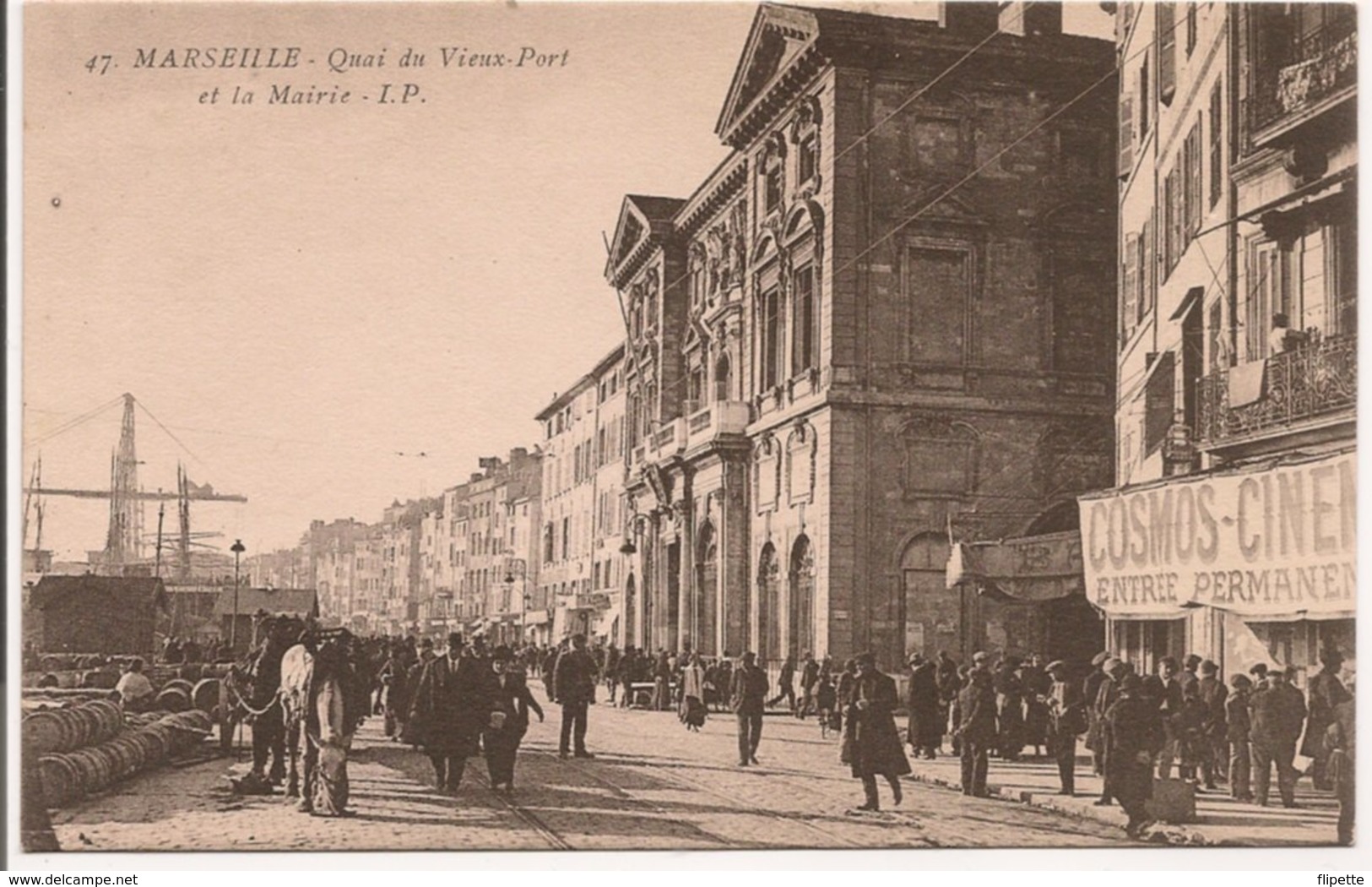 L200A367 - Marseille - Le Quai Du Port Et La Mairie - I.P N°47 - Bien Animée - Vieux Port, Saint Victor, Le Panier