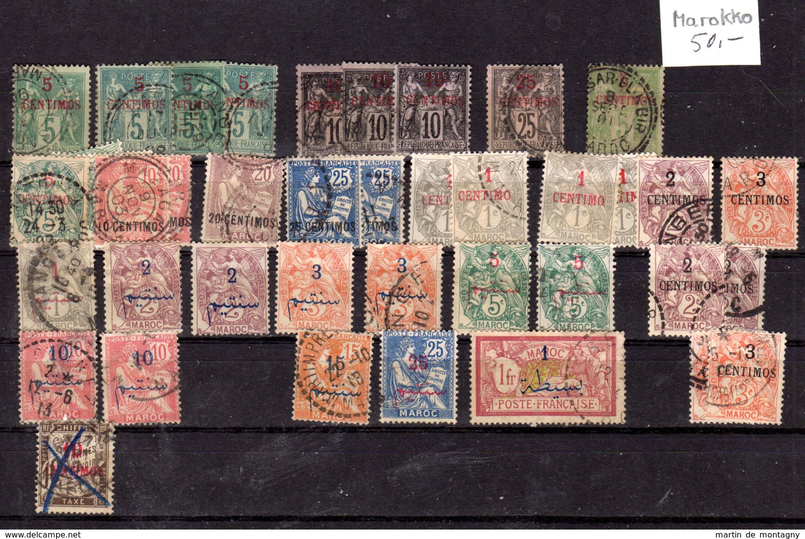 Kleine Sammlung Fraz. Briefmarkenausgaben "MAROC", Gestempelt, Hoher Katalogwert, Gem. Scan, Los 50987 - Sonstige & Ohne Zuordnung