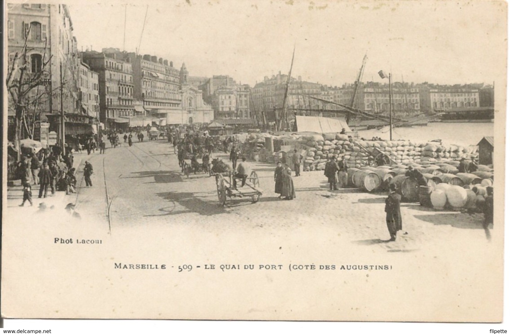 L200A370 - Marseille - Le Quai Du Port (Côté Des Augustins)  - Lacour  N°509 - Bien Animée - Carte Précurseur - Vieux Port, Saint Victor, Le Panier