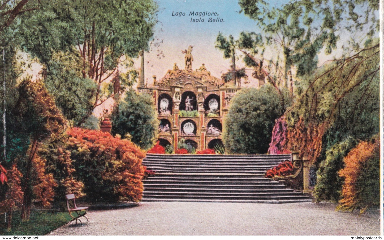 AR09 Lago Maggiore, Isola Bella - Terraced Garden With Wall Of Statues - Verbania