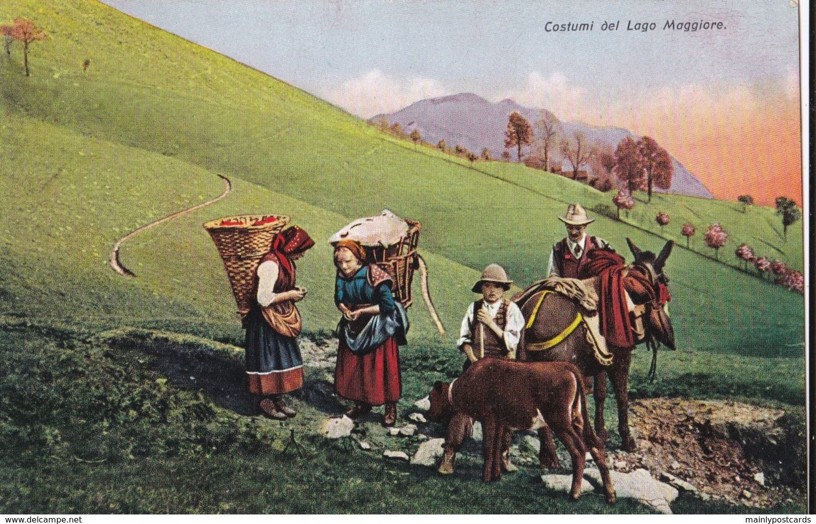 AR09 Costumi Del Lago Magiore - Farmworkers With Calf And Donkey - Verbania