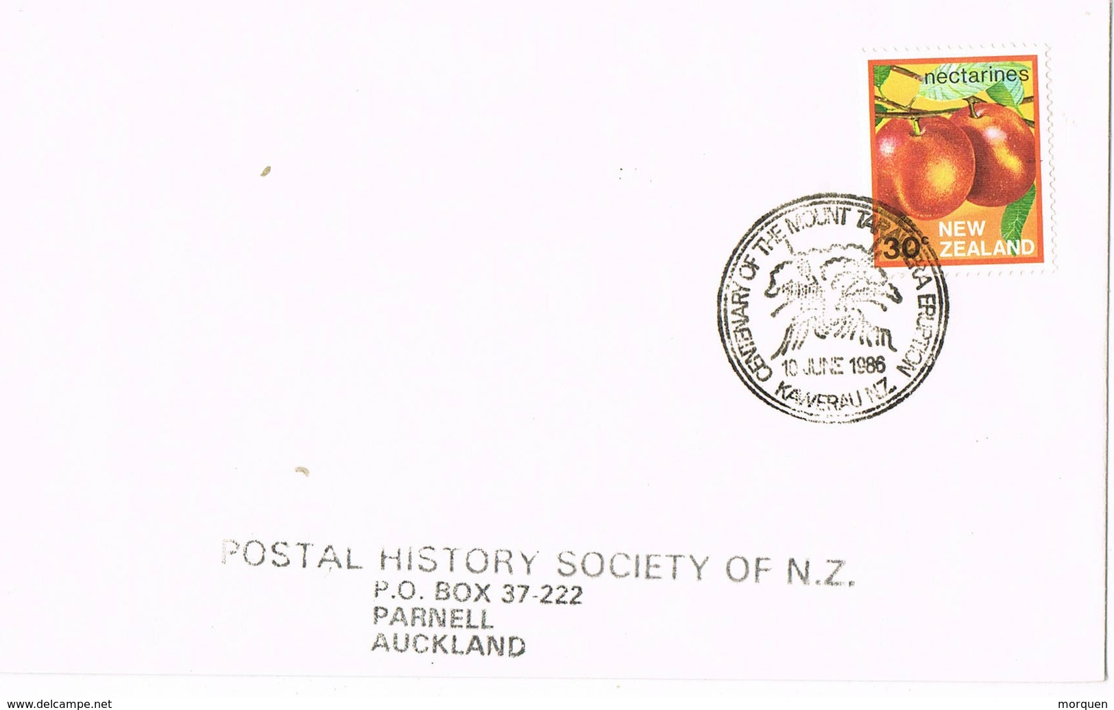 31918. Carta KAWERAU (New Zealand) 1986. Centenario Erupcion MOUNT TARAWERA, VOLCAN, Vulcan - Cartas & Documentos