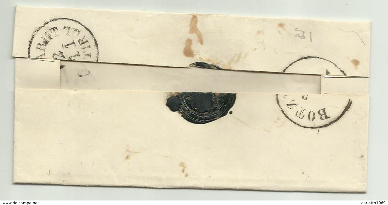 FRANCOBOLLO  DA 3  KREUZER KALTERN   1852  SU FRONTESPIZIO - Used Stamps