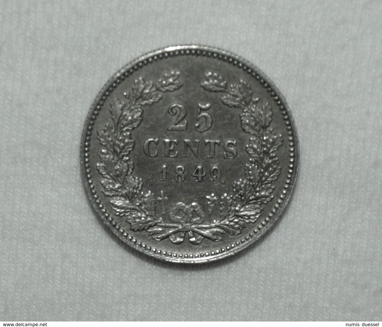 Silber/Silver Niederlande/Netherlands Willem II, 1849, 25 Cents Vz/xf - 1840-1849 : Willem II