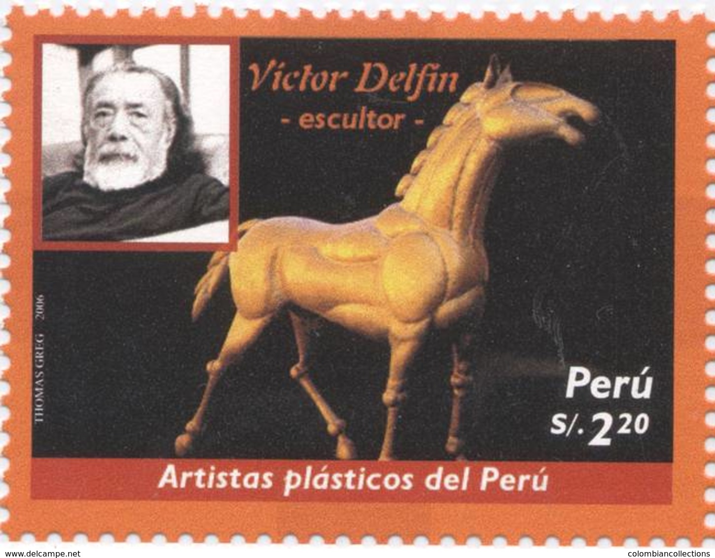 Lote P2006-9, Peru, 2006, Sello, Stamp, 2 V, Artistas Plasticos Del Peru, Fernando De Szyszlo, Victor Delfin, Art, Horse - Perú