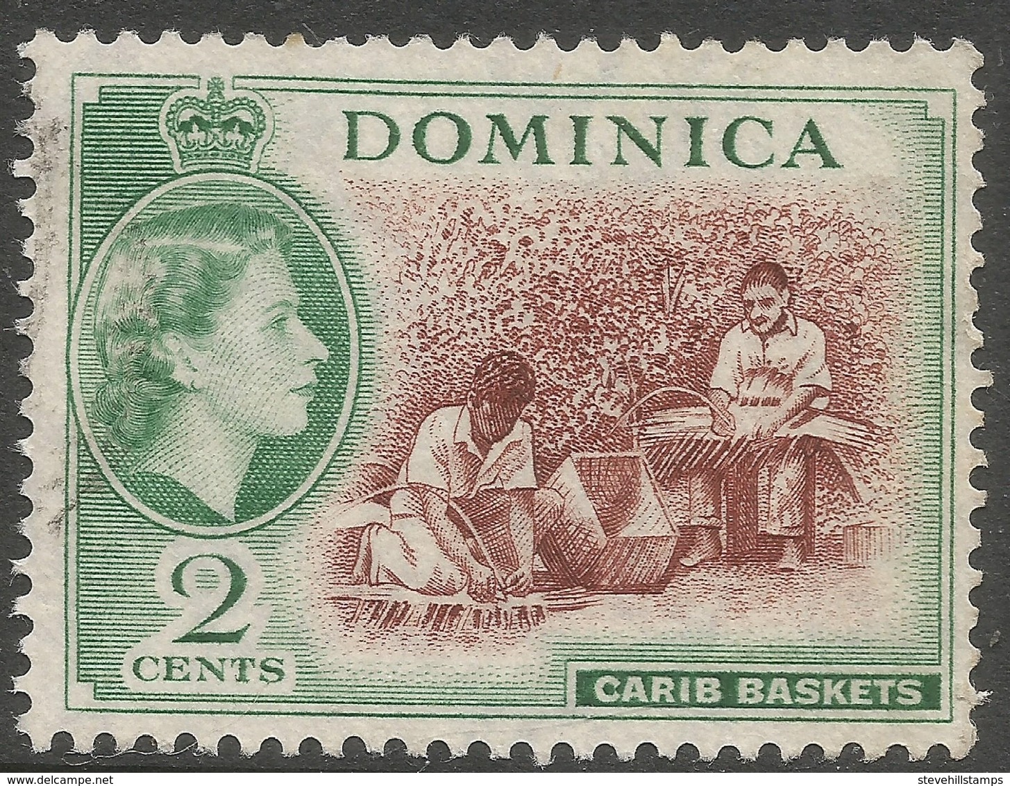 Dominica. 1954-62 QEII. 2c Used. SG 142 - Dominica (...-1978)