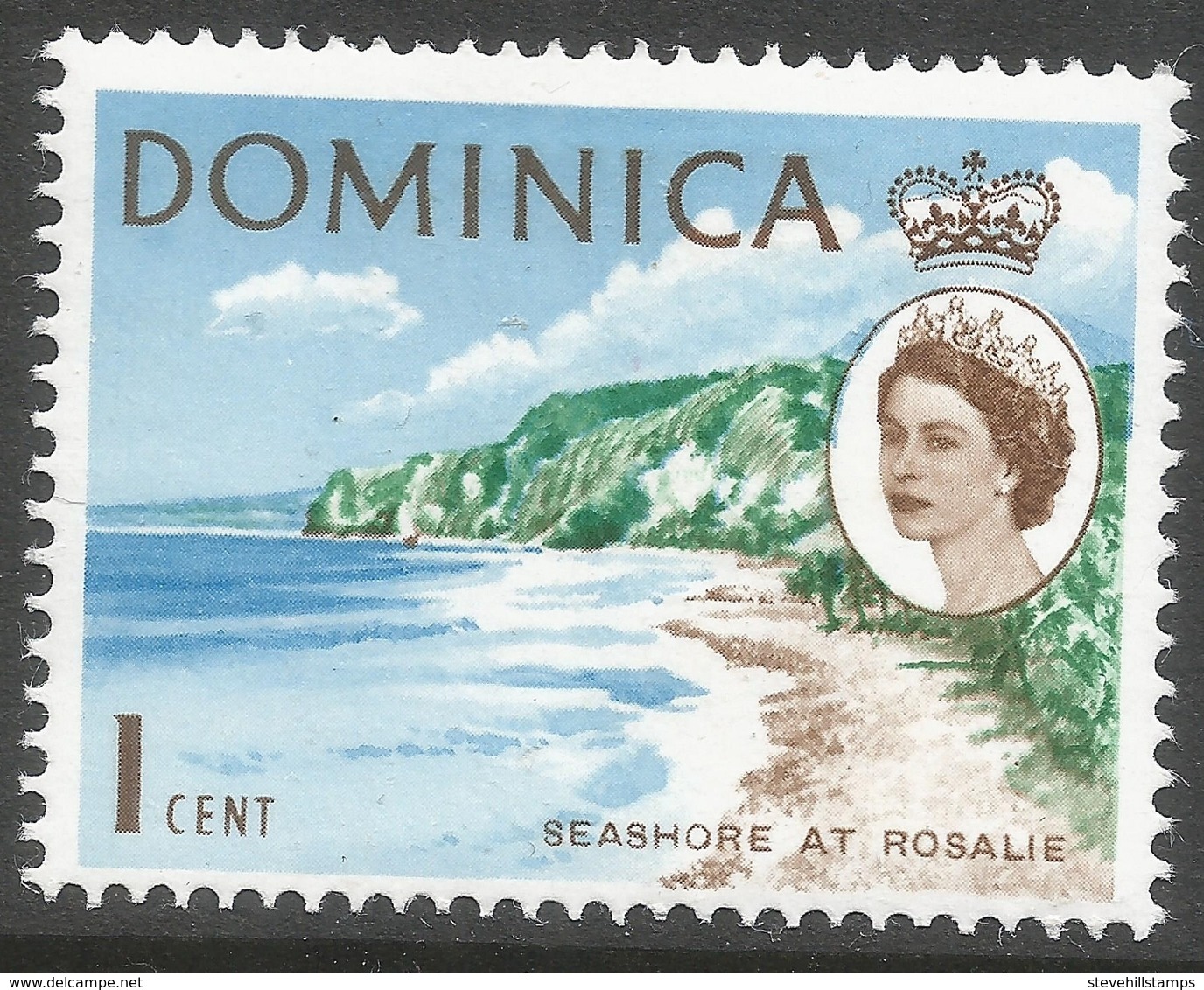 Dominica. 1963-65 QEII. 1c MH. SG 162 - Dominica (...-1978)