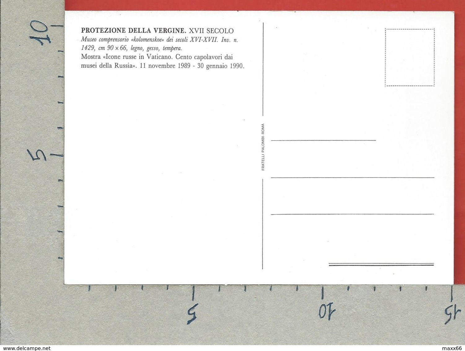 CARTOLINA NV ITALIA - 1989 1990 MOSTRA ICONE RUSSE IN VATICANO - Protezione Della Vergine - 10 X 15 - Oggetti D'arte