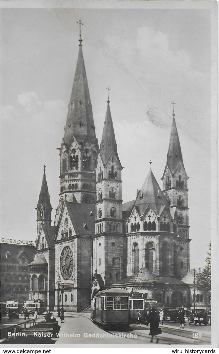 AK 0163  Berlin - Kaiser Wilhelm Gedächtniskirche ( Strassenbahn ) / Verlag Fiebig Um 1930-40 - Mitte