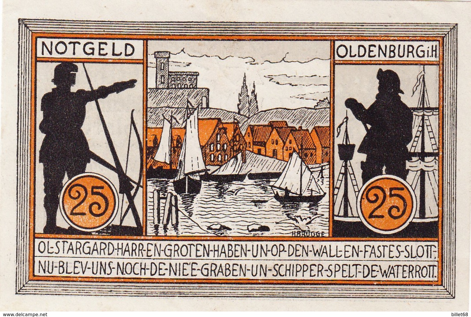 Billet Allemand - 25 Pfennig - Oldenburg In Holstein 1922 - Le Port - Lokale Ausgaben